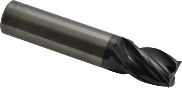 OSG - 1/2", 5/8" LOC, 1/2" Shank Diam, 2-1/2" OAL, 4 Flute, Solid Carbide Square End Mill - Single End, TiAlN Finish, Spiral Flute, Variable° Helix, Right Hand Cut, Right Hand Flute, Series VG441 - Americas Industrial Supply