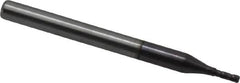 Hertel - 3/64", 9/64" LOC, 1/8" Shank Diam, 1-1/2" OAL, 4 Flute, Solid Carbide Square End Mill - Single End, AlTiN Finish, Spiral Flute, 30° Helix, Centercutting, Right Hand Cut, Right Hand Flute - Americas Industrial Supply