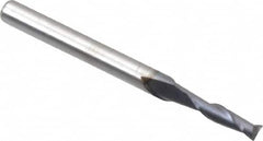 Hertel - 3/32", 3/8" LOC, 1/8" Shank Diam, 1-1/2" OAL, 2 Flute, Solid Carbide Square End Mill - Single End, AlTiN Finish, 30° Helix, Centercutting, Right Hand Cut - Americas Industrial Supply