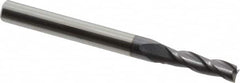 Hertel - 5/32", 9/16" LOC, 3/16" Shank Diam, 2" OAL, 3 Flute, Solid Carbide Square End Mill - Single End, AlTiN Finish, 30° Helix, Centercutting, Right Hand Cut - Americas Industrial Supply