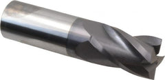 Hertel - 1", 1-1/2" LOC, 1" Shank Diam, 4" OAL, 4 Flute, Solid Carbide Square End Mill - Single End, AlTiN Finish, Spiral Flute, 30° Helix, Centercutting, Right Hand Cut, Right Hand Flute - Americas Industrial Supply