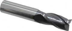 Hertel - 3/4", 1-1/2" LOC, 3/4" Shank Diam, 4" OAL, 3 Flute, Solid Carbide Square End Mill - Single End, AlTiN Finish, 30° Helix, Centercutting, Right Hand Cut - Americas Industrial Supply