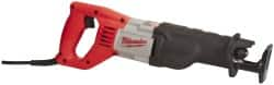 Milwaukee Tool - 3,000 Strokes per Minute, 1-1/8 Inch Stroke Length, Electric Reciprocating Saw - 120 Volts, 12 Amps - Americas Industrial Supply