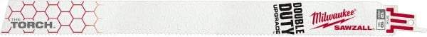 Milwaukee Tool - 12" Long, High Speed Steel Reciprocating Saw Blade - Straight Profile, 10 TPI, Toothed Edge, Tang Shank - Americas Industrial Supply
