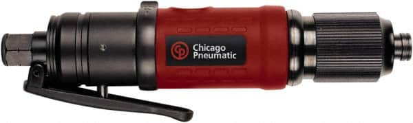 Chicago Pneumatic - 1/4" Bit Holder, 1,700 RPM, Inline Handle Air Screwdriver - 1.1 to 4 Ft/Lb Torque, 1/4" Inlet, 7 CFM - Americas Industrial Supply