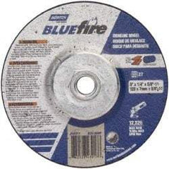 Norton - 24 Grit, 5" Wheel Diam, 1/4" Wheel Thickness, Type 27 Depressed Center Wheel - Zirconia Alumina, S Hardness, 12,225 Max RPM, Compatible with Angle Grinder - Americas Industrial Supply