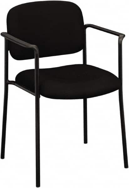 Basyx - Fabric Black Stacking Chair - Black Frame, 23-1/4" Wide x 21" Deep x 32-3/4" High - Americas Industrial Supply