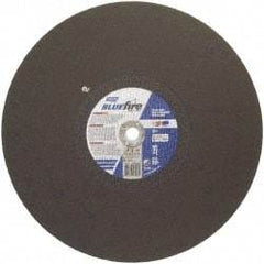 Norton - 20" 30 Grit Zirconia Alumina Cutoff Wheel - 5/32" Thick, 1" Arbor, 2,710 Max RPM, Use with Stationary Tools - Americas Industrial Supply