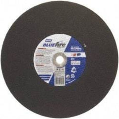 Norton - 16" 36 Grit Zirconia Alumina Cutoff Wheel - 7/64" Thick, 1" Arbor, 3,820 Max RPM, Use with Stationary Tools - Americas Industrial Supply