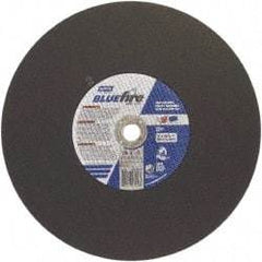 Norton - 16" 36 Grit Zirconia Alumina Cutoff Wheel - 7/64" Thick, 1" Arbor, 3,820 Max RPM, Use with Stationary Tools - Americas Industrial Supply