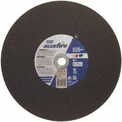 Norton - 16" 30 Grit Zirconia Alumina Cutoff Wheel - 5/32" Thick, 1" Arbor, 3,820 Max RPM, Use with Stationary Tools - Americas Industrial Supply