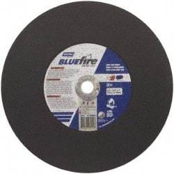 Norton - 14" 36 Grit Zirconia Alumina Cutoff Wheel - 7/64" Thick, 1" Arbor, 4,365 Max RPM, Use with Stationary Tools - Americas Industrial Supply