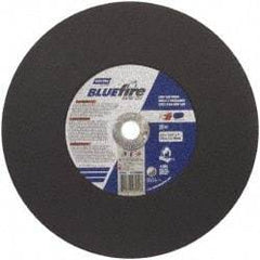 Norton - 14" 36 Grit Zirconia Alumina Cutoff Wheel - 7/64" Thick, 1" Arbor, 4,365 Max RPM, Use with Stationary Tools - Americas Industrial Supply