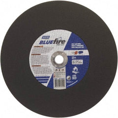 Norton - 14" 36 Grit Zirconia Alumina Cutoff Wheel - 7/64" Thick, 1" Arbor, 4,365 Max RPM, Use with Stationary Tools - Americas Industrial Supply