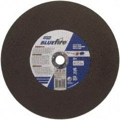 Norton - 14" 30 Grit Zirconia Alumina Cutoff Wheel - 1/8" Thick, 1" Arbor, 4,365 Max RPM, Use with Stationary Tools - Americas Industrial Supply