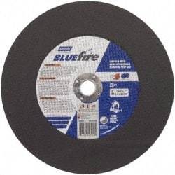 Norton - 12" 36 Grit Zirconia Alumina Cutoff Wheel - 7/64" Thick, 1" Arbor, 5,095 Max RPM, Use with Stationary Tools - Americas Industrial Supply