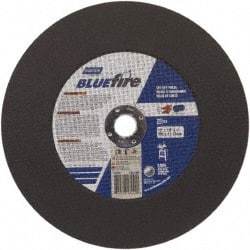Norton - 12" 30 Grit Zirconia Alumina Cutoff Wheel - 1/8" Thick, 1" Arbor, 5,095 Max RPM, Use with Stationary Tools - Americas Industrial Supply