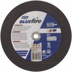 Norton - 10" 30 Grit Zirconia Alumina Cutoff Wheel - 3/32" Thick, 5/8" Arbor, 6,110 Max RPM, Use with Stationary Tools - Americas Industrial Supply