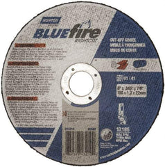 Norton - 6" 36 Grit Zirconia Alumina Cutoff Wheel - 1/16" Thick, 7/8" Arbor, 10,185 Max RPM, Use with Angle Grinders - Americas Industrial Supply