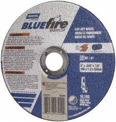 Norton - 5" 36 Grit Zirconia Alumina Cutoff Wheel - 1/16" Thick, 7/8" Arbor, 12,225 Max RPM, Use with Angle Grinders - Americas Industrial Supply