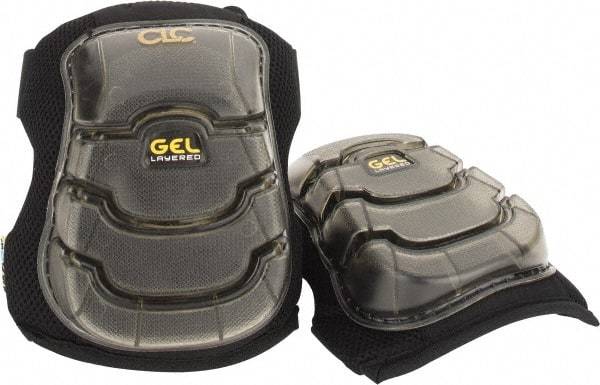 CLC - Size Universal, Hook & Loop Straps, Knee Pad - Layered Gel Padding, Black, 2 Elastic Straps, Plastic Cover - Americas Industrial Supply