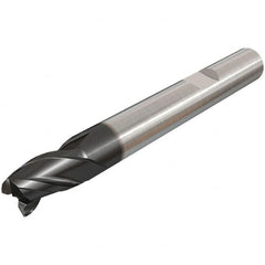 Iscar - 15.7mm, 16mm LOC, 16mm Shank Diam, 92mm OAL, 3 Flute, Solid Carbide Square End Mill - Single End, TiAlN Finish, Spiral Flute, 38° Helix, Right Hand Cut, Right Hand Flute - Americas Industrial Supply