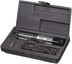 SK - 29 Piece, 2 to 36 In/Lb, Industrial Adjustable Torque Limiting Screwdriver Kit - 1/4" Drive - Americas Industrial Supply