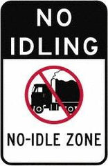 NMC - "No Idle Zone", 18" Long x 12" Wide, Aluminum Safety Sign - Use for Workplace/Safety - Americas Industrial Supply