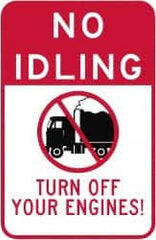 NMC - "Turn Off Your Engine", 18" Long x 12" Wide, Aluminum Safety Sign - Use for Workplace/Safety - Americas Industrial Supply