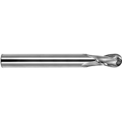 ‎5/8″ Dia. × 5/8″ Shank × 1-1/8″ DOC × 5″ OAL, Carbide TiCN, Spiral , 2 Flute, 25° Helix, Ballnose End Mill - Exact Industrial Supply