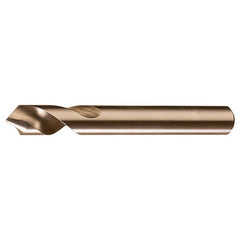 ‎3/8″ × 3-1/8″ OAL 120 Degree HSSCoPM Radial NC Spotting Drills Gold-Black Oxide - Exact Industrial Supply