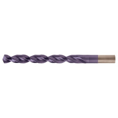 5.50mm RHS / RHC HSS-CO 8% (M42) 135 Degree Split Point Q-Cobalt Wide Land Parabolic Jobber Drill - TiAlN - Exact Industrial Supply