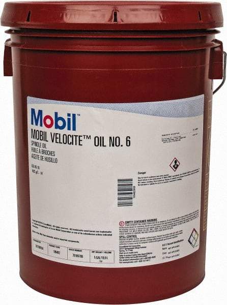 Mobil - 5 Gal Pail Mineral Spindle Oil - ISO 10, 10 cSt at 40°C & 2.62 cSt at 100°C - Americas Industrial Supply