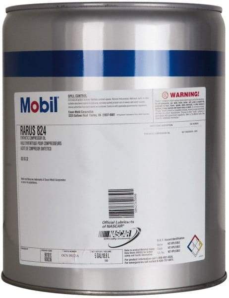 Mobil - 5 Gal Pail, ISO 32, SAE 10, Air Compressor Oil - -20°F to 400°, 29.5 Viscosity (cSt) at 40°C, 5.5 Viscosity (cSt) at 100°C - Americas Industrial Supply