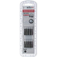Wiha - 0.156" Hex Screwdriver Bit - 1/4" Drive, 1" OAL - Americas Industrial Supply