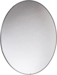 PRO-SAFE - Indoor Round Convex Safety, Traffic & Inspection Mirrors - Acrylic Lens, Laminated Hardboard Backing, 36" Diam x 2-3/8" High, 38' Max Covered Distance - Americas Industrial Supply