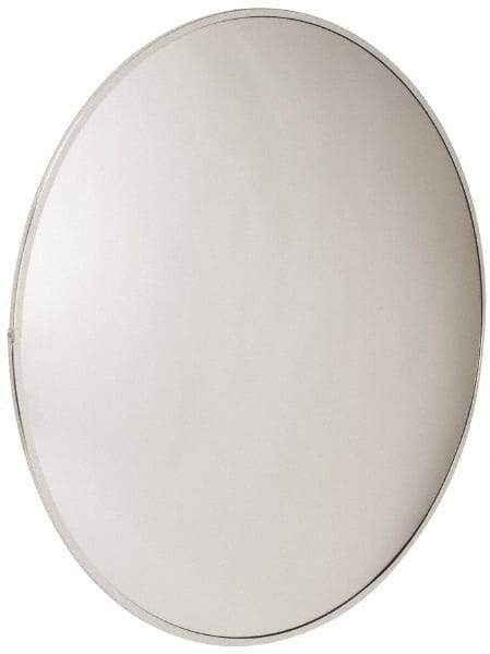 PRO-SAFE - Indoor Round Convex Safety, Traffic & Inspection Mirrors - Acrylic Lens, Laminated Hardboard Backing, 48" Diam x 3-1/4" High, 50' Max Covered Distance - Americas Industrial Supply
