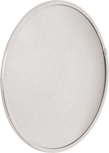 PRO-SAFE - Outdoor Round Convex Safety, Traffic & Inspection Mirrors - Acrylic Lens, Laminated Hardboard Backing, 13" Diam x 1-1/8" High, 15' Max Covered Distance - Americas Industrial Supply