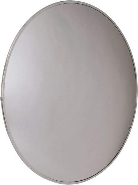 PRO-SAFE - Outdoor Round Convex Safety, Traffic & Inspection Mirrors - Acrylic Lens, Laminated Hardboard Backing, 48" Diam x 3-1/4" High, 50' Max Covered Distance - Americas Industrial Supply
