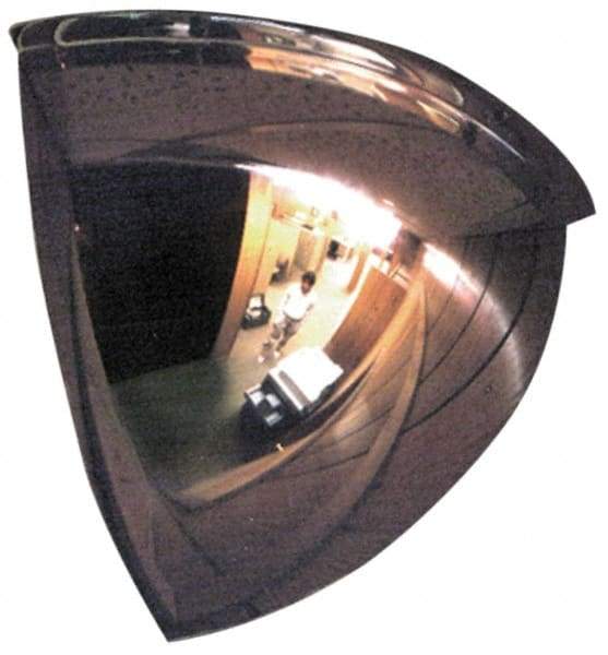 PRO-SAFE - Indoor & Outdoor Quarter Dome Dome Safety, Traffic & Inspection Mirrors - Acrylic Lens, 26" Diam x 10-5/8" High, 22' Max Covered Distance - Americas Industrial Supply