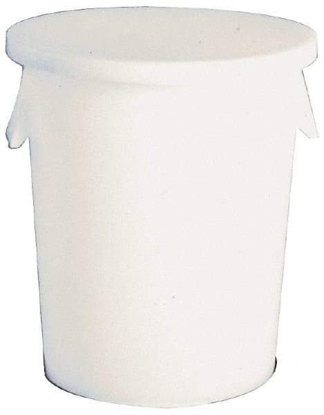 Bayhead Products - 33 Gal Gray Round Trash Can - Polyethylene, 27" High - Americas Industrial Supply