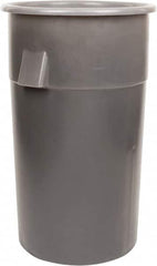 Bayhead Products - 55 Gal Gray Round Trash Can - Polyethylene, 40" High - Americas Industrial Supply