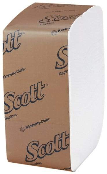 Scott - 12" Long x 13" Wide, Mini Fold Dispenser Dinner Paper Napkins - 1 Ply, White - Americas Industrial Supply