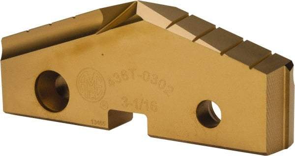 Allied Machine and Engineering - 3-1/16" Diam x 7/16" Thick, Seat Code 6, 144° Included Angle Spade Drill Insert - TiN Coated, High Speed Steel, Series GEN2 T-A - Americas Industrial Supply