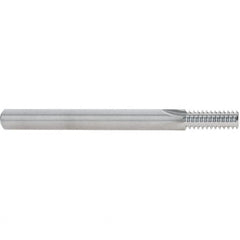 Scientific Cutting Tools - 3/8-16 Thread, 5/16" Shank Diam, Bright Coating, Solid Carbide Straight Flute Thread Mill - 4 Flutes, 3-1/2" OAL, 3/8" Min Noml Diameter - Americas Industrial Supply