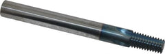 Scientific Cutting Tools - 1/4-18, 3/8-18 Thread, 3/8" Shank Diam, TiAlN Coating, Solid Carbide Straight Flute Thread Mill - 4 Flutes, 3-1/2" OAL, 1/4" Min Noml Diameter - Americas Industrial Supply