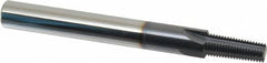 Scientific Cutting Tools - 1/8-27 Thread, 3/8" Shank Diam, TiAlN Coating, Solid Carbide Straight Flute Thread Mill - 4 Flutes, 3-1/2" OAL, 1/8" Min Noml Diameter - Americas Industrial Supply