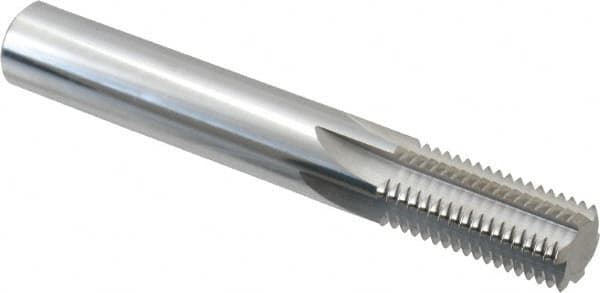 Scientific Cutting Tools - 5/8-16 Thread, 1/2" Shank Diam, Bright Coating, Solid Carbide Straight Flute Thread Mill - 6 Flutes, 3-1/2" OAL, 5/8" Min Noml Diameter - Americas Industrial Supply