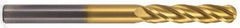 Hertel - 7/16" Diam, 2" LOC, 4 Flute Solid Carbide Ball End Mill - TiN Finish, Single End, 4" OAL, 7/16" Shank Diam - Americas Industrial Supply