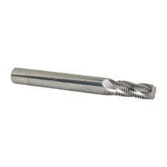 Scientific Cutting Tools - 7/16-20 UNF, 0.345" Cutting Diam, 4 Flute, Solid Carbide Helical Flute Thread Mill - Internal/External Thread, 0.82" LOC, 3-1/2" OAL, 3/8" Shank Diam - Americas Industrial Supply